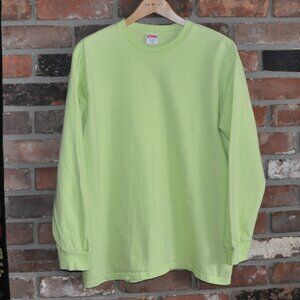 Supreme Long Sleeve T-shirt Bright Green Blank Top M